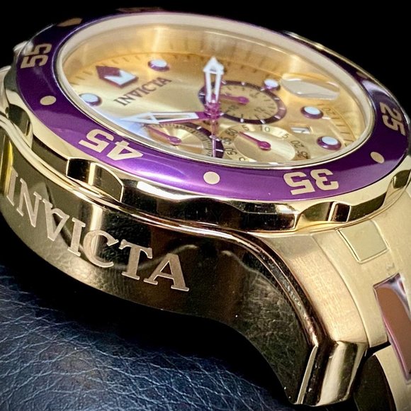 NEW Invicta Pro Diver 48MM Gold Dial Quartz Gold Bracelet Watch - Picture 5 of 10